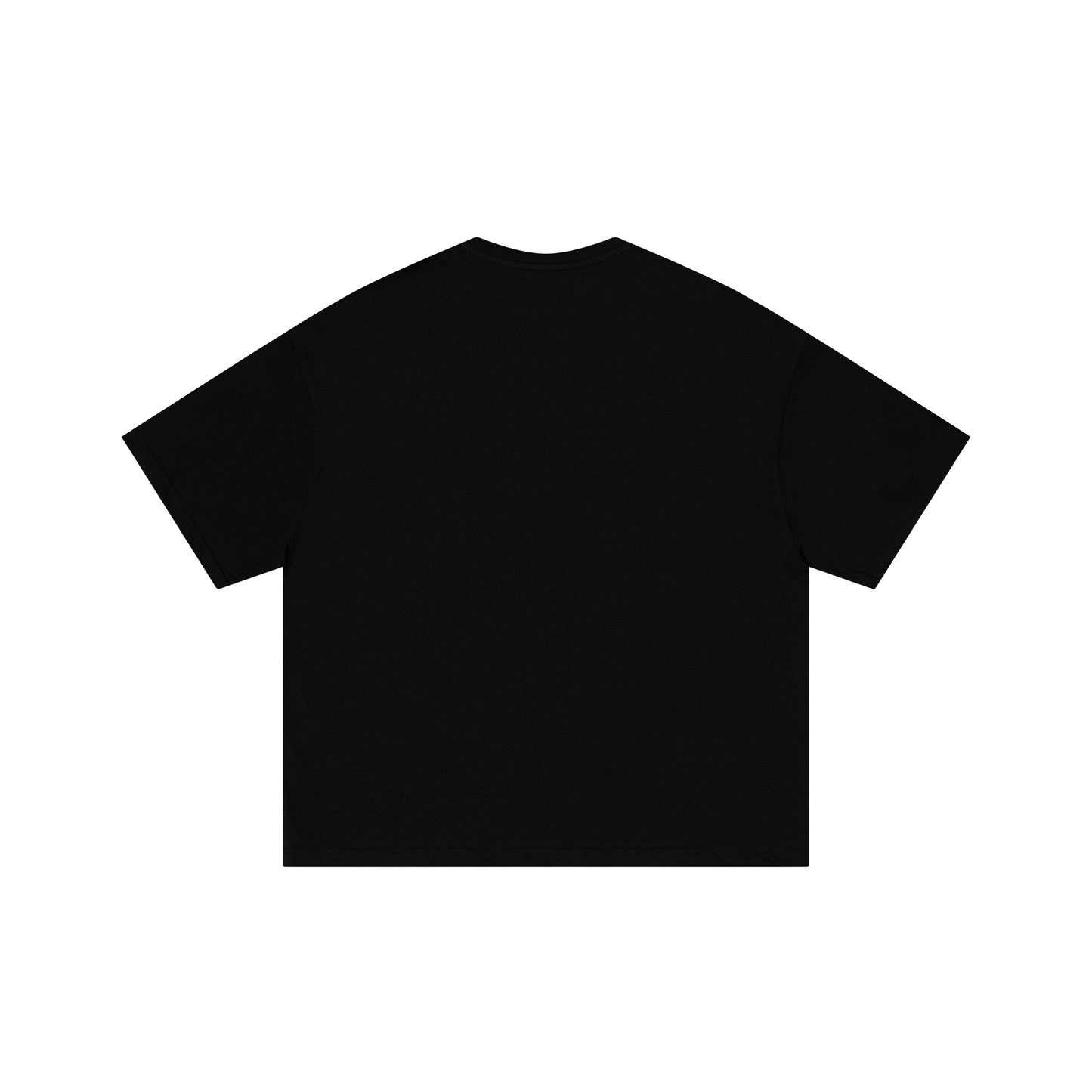 black oversized 100% cotton logo t-shirt with flat lay back view