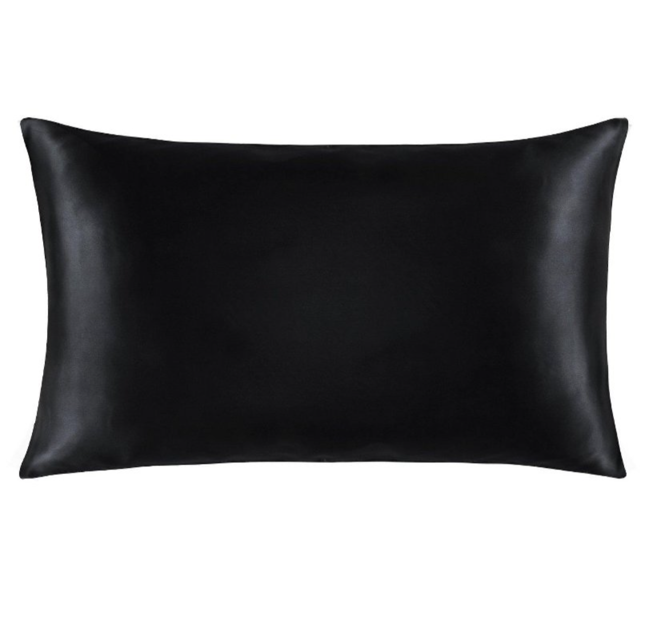 Luxury black silk pillowcase made from 100% mulberry silk, soft and shiny texture